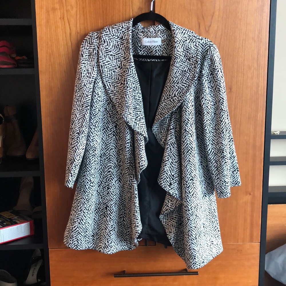 Calvin Klein Drape Front Sweater/Blazer